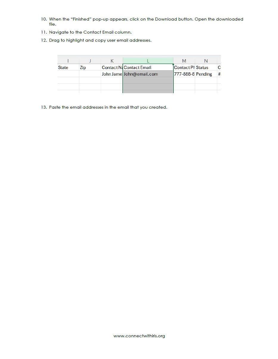 Creating a User Email Distribution List Snapshot 3
