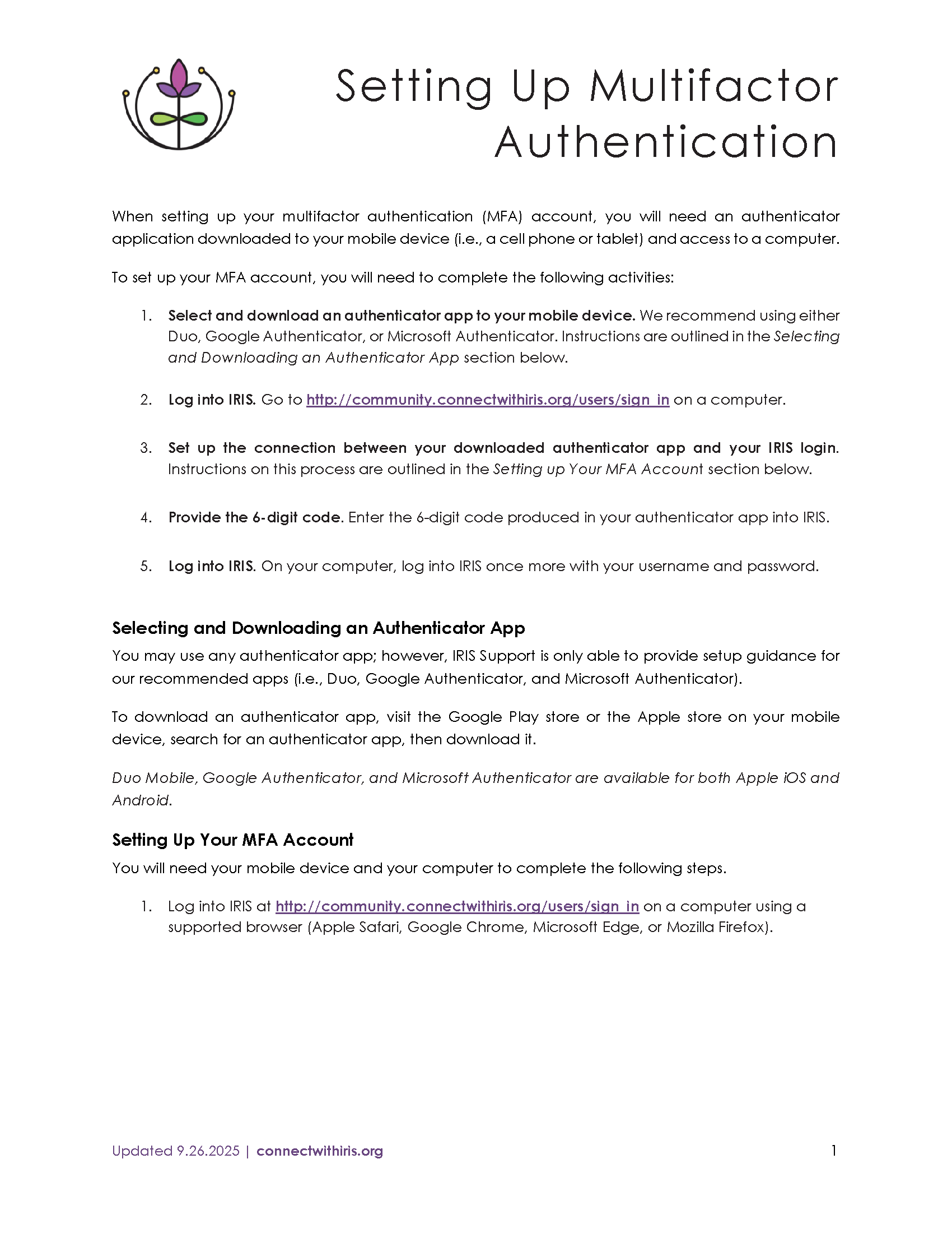 Setting Up Multifactor Authentication PDF Page 1